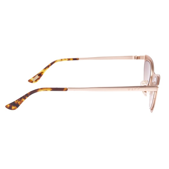 DIFF Rae Sunglasses Cat Eye Mirror Lens Rose Gold - Picture 8 of 10